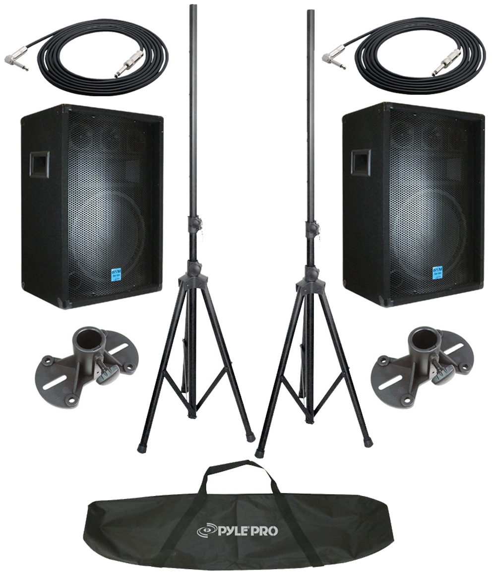 2) Pro Audio Gemini DJ GSM-1260 Passive 800 Watt 3 Way 12" Speaker Pair with $170 Cables