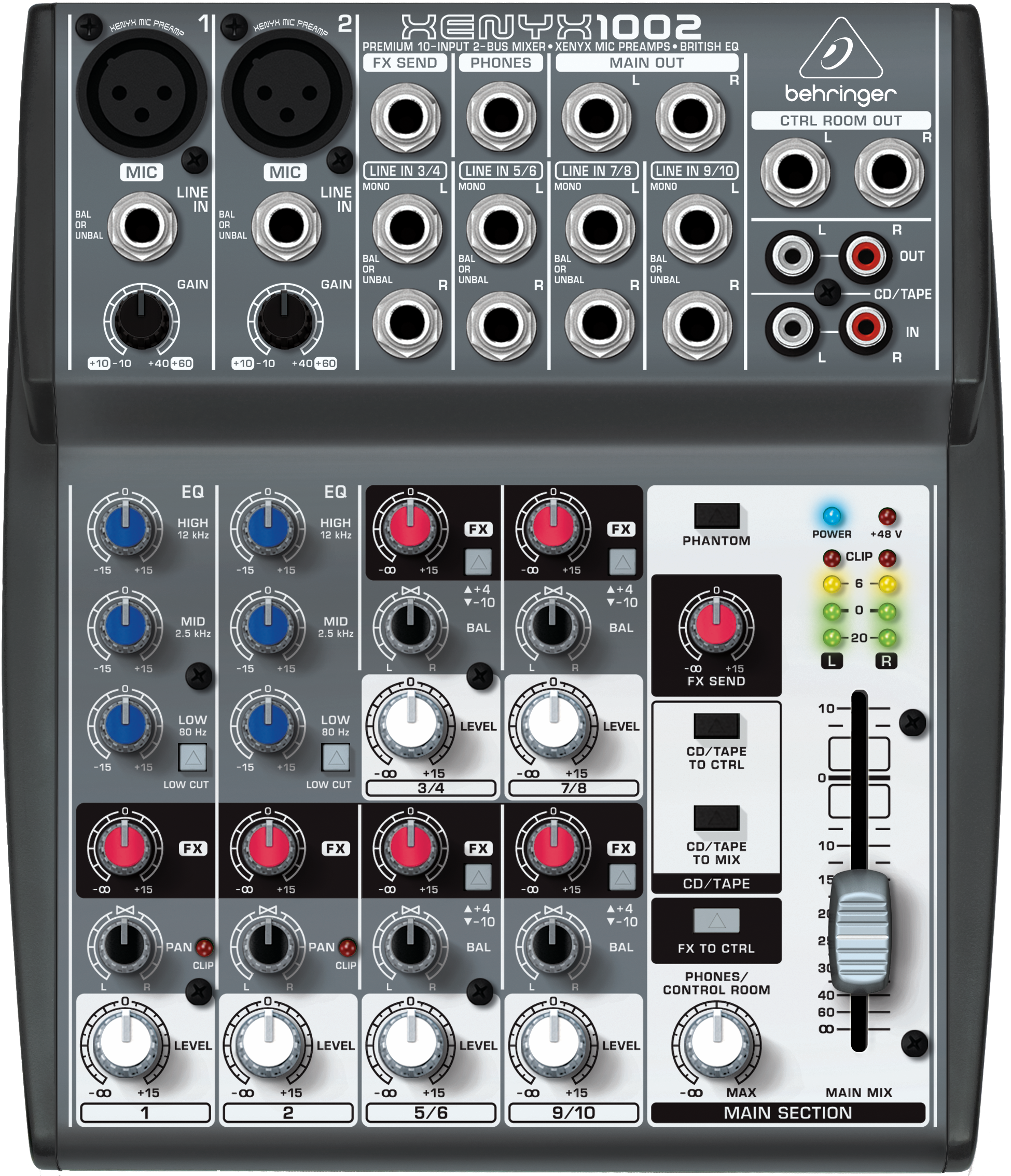 forretning indtryk mount Behringer 1002 Mixer XENYX 10-Input 2-Bus with Mic Preamps - 1002