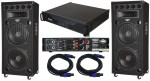 (2) Pro Audio Pyle PADH182 DJ Passive 2800 Watts 8 Way Dual 18" Speakers with Speakon Cables & 6000 Watt Amp