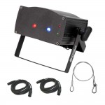 American DJ Micro Royal Galaxian Red/Blue Laser Fixture with 2 DMX Cables and Safety Harness