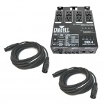 DMX-4 Programable Dimmer / Relay Chauvet Switch Pack with (2) DMX Cables Package Combo