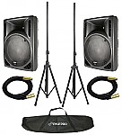 Gemini RS-412 (2) New Pro Audio DJ Active 12" 1600W Speaker Pair with $220 Tripod Stands & XLR Cables!