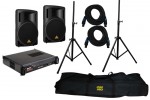 New Behringer B215XL (2) Pro Audio DJ Passive 15" 2000 Watt 2 Way Speaker Pair, Gemini XGA-2000 Amp & $210 Stands & Cables System