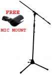 Vocal Stage or Instrument Adjustable Height Boom Mic Microphone Tripod Stand FREE Mount