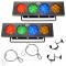 (2) DJ BANK Multi Color LED Chase Effect Chauvet Light with (2) Mounting Clamps & (2) Safety Cables Package Combo