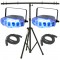 (2) Jelly Fish Transparent Case LED Multi Color Moonflower American DJ Light  with T-Bar Stand & (2) DMX Cables Combo