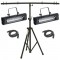 (2) Mega Flash DMX Party 800W Stobe Effect American DJ Light with T-Bar Stand & (2) DMX Cables Combo