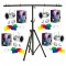 (4) 64 COMBO Par Can Polished Stage American DJ Lights with Tripod T-Bar American DJ Light Stand Combo