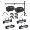 (4) Mega Flash DMX Party 800W Stobe Effect American DJ Light with (4) DMX Cables, (2) Arriba Bags & Portable Truss System Combo
