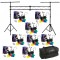 (8) 56 BLACK COMBO Par Can Stage American DJ Lights with Portable Truss System & Arriba AC-140 Bag Combo
