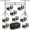 (8) 64 BLACK COMBO Par Can Stage American DJ Lights with Portable Truss System & Arriba AC-140 Bag Combo