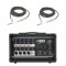 Peavey Pro Audio PVI 5300 Pro Audio 5 Channel Powered 200 Watt Mixer with (2) 1/4" Speaker Cables Package