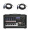 Peavey Pro Audio PVI 6500 Pro Audio 6 Channel Powered 400 Watt Mixer with (2) Speakon to 1/4" Speaker Cables Package