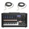 Peavey Pro Audio PVI 8500 Pro Audio 8 Channel Powered 400 Watt Mixer with (2) 1/4" Speaker Cables Package