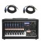 Peavey Pro Audio PVI 8500 Pro Audio 8 Channel Powered 400 Watt Mixer with (2) Speakon to 1/4" Speaker Cables Package