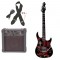 Peavey Pro Audio Rockmaster Full Size Marvel Deadpool Super Hero Electric Guitar with Cable, Picks, Strap & Audition Amp