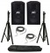 Pro Audio DJ (2) Peavey PV115 15" 2-Way 400W Passive Loud Speakers with Stands & 1/4" to 1/4" Cables