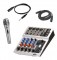 Pro Audio DJ Peavey PV6 Compact 6 Channel Mixer with Pyle PDMIK1 Microphone & XLR Cable