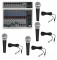 Pro Audio Portable 14 Channel Peavey PV14USB Audio Effects Mixer with (4) PDMIC58 Microphones Package